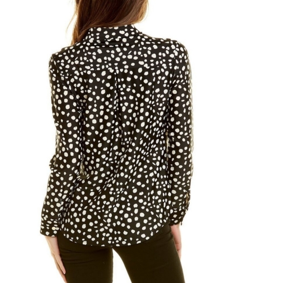 Jude Connally Taylor Shirt Women Small Painted Spot Black Jude Cloth Button Down - Picture 12 of 12